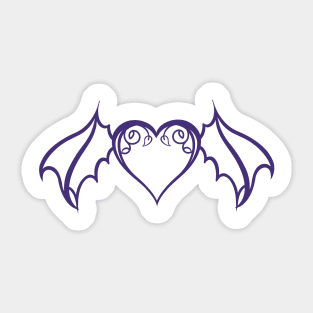 Purple Bat Heart Sticker